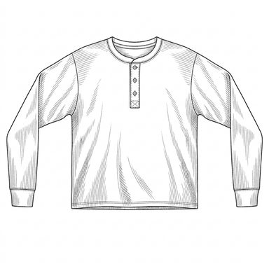 Line drawing of The Blank Long Sleeve Henley